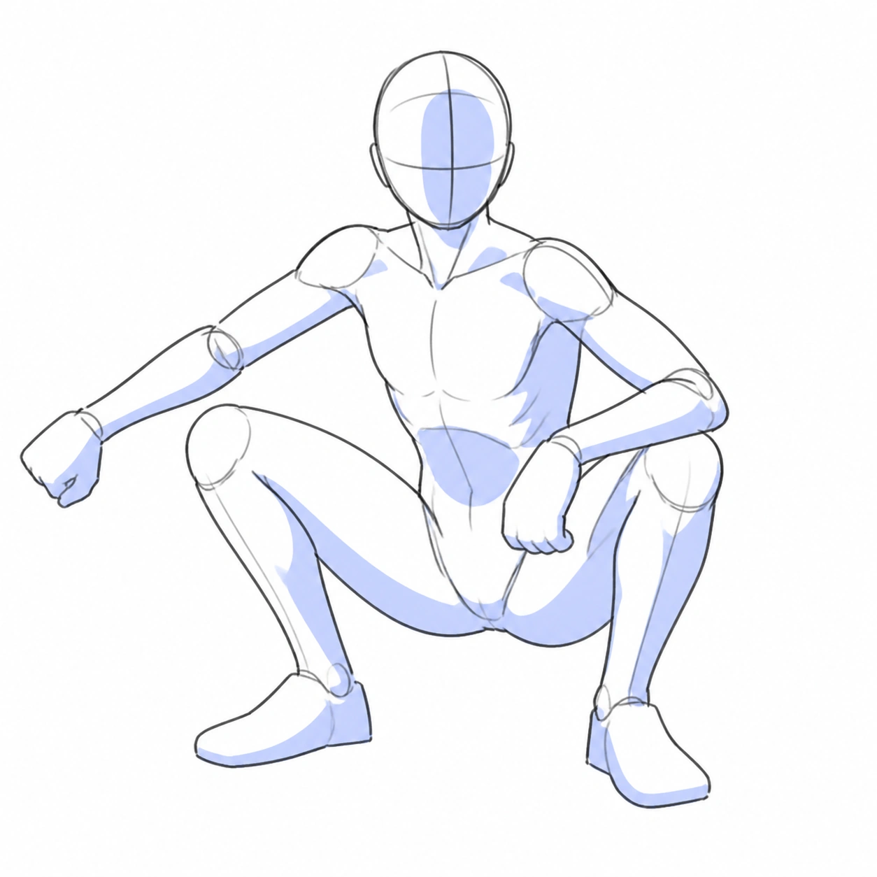 Pose 002: En cuclillas