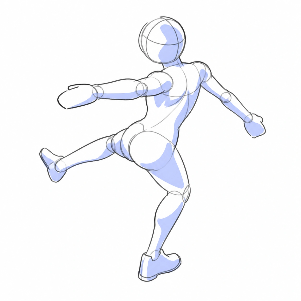Pose 008: Girar sobre un pie
