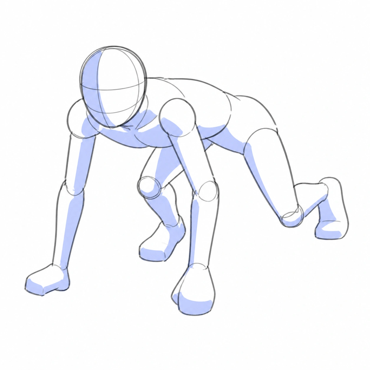 Pose 033: Avance a cuatro apoyos