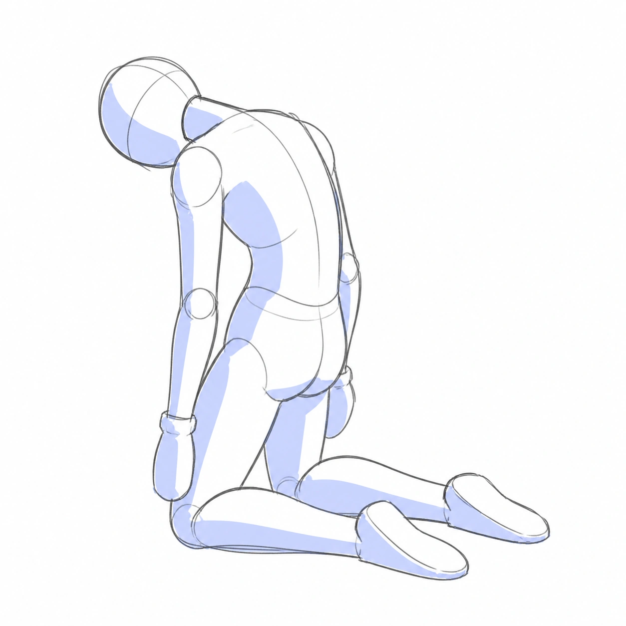 Pose 055: Caer de rodillas
