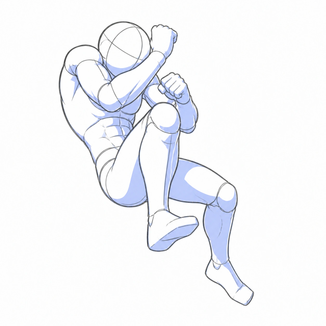 Pose 085: Guardia de impacto en el aire