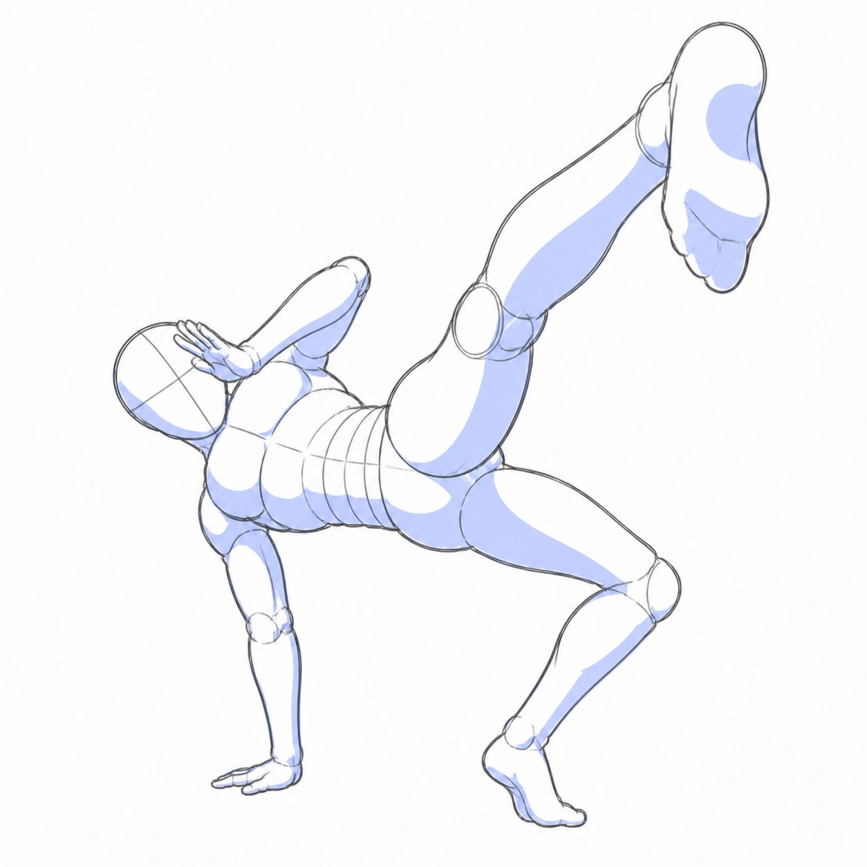 Pose 090: Patada invertida de capoeira