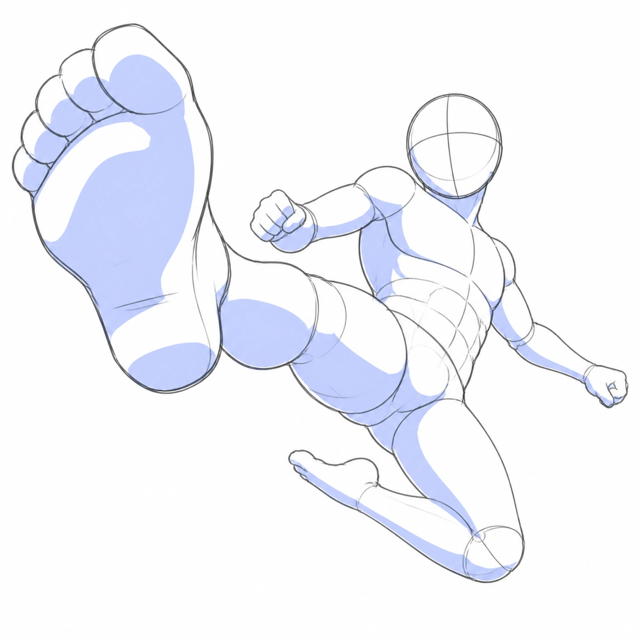 Pose 107: Patada voladora a cámara
