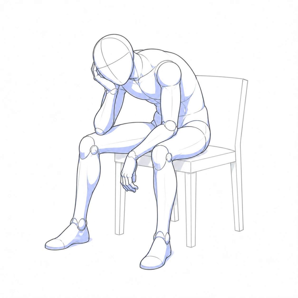 Pose 112: Aburrido en la silla