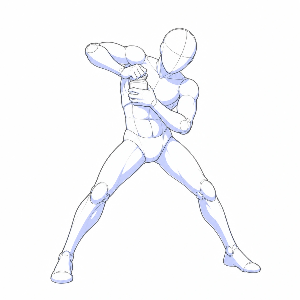 Pose 127: Peleando con un frasco