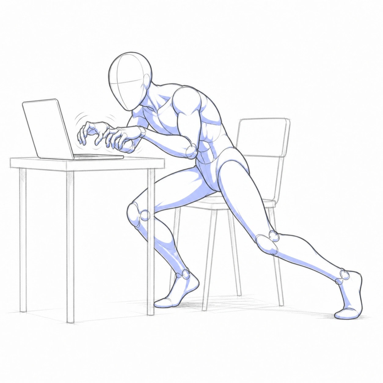 Pose 131: Tecleando contra reloj