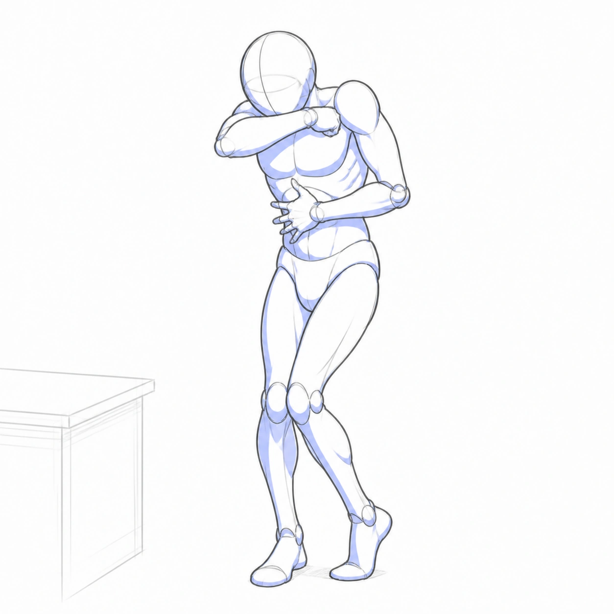 Pose 136: Intentando contener un estornudo