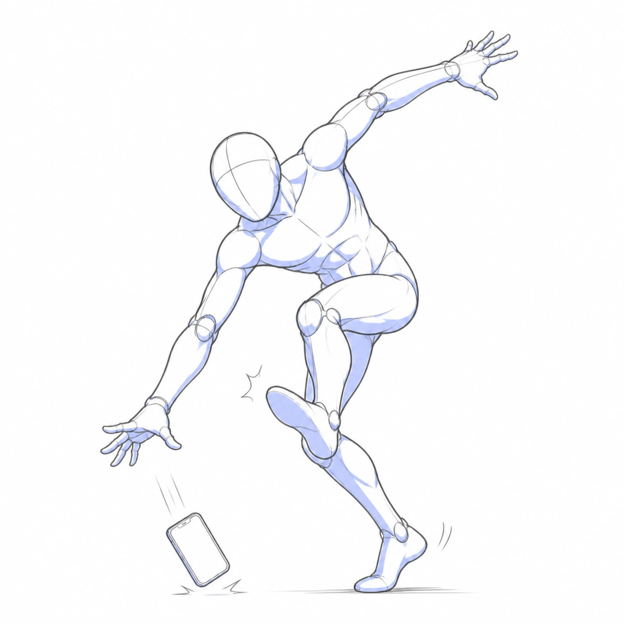 Pose 139: Atrapando el móvil al vuelo